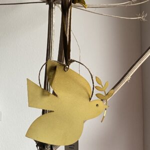 Gouden vogel met mistletoe Mrs Bloom